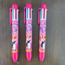 厂家生产订做多色合一笔六色笔 外贸卡通环保6色笔订制LOGO图案