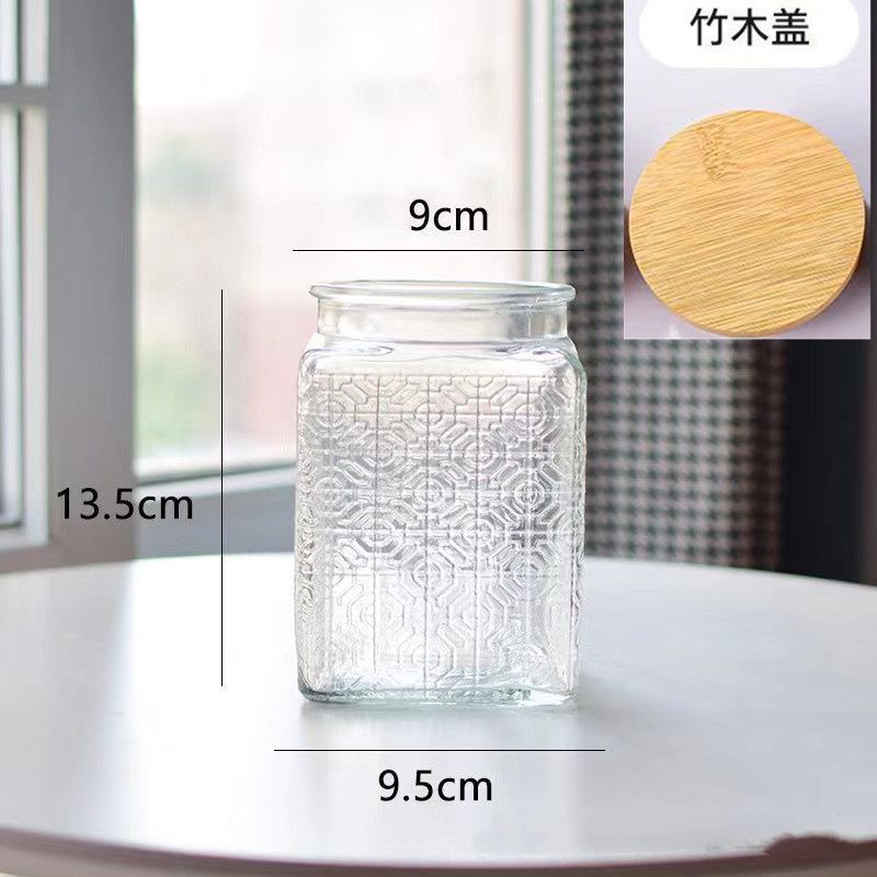 雕花海棠玻璃密封储物罐厨房家用干果零食大容量收纳喜糖罐食品级|undefined