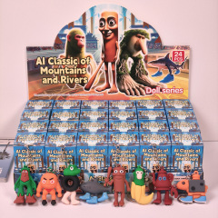 【外国貿易特別供給】人気のAI山と海の古典キーホルダー人形ブラインドボックスおもちゃギフト木製スティックマンサメペンダント