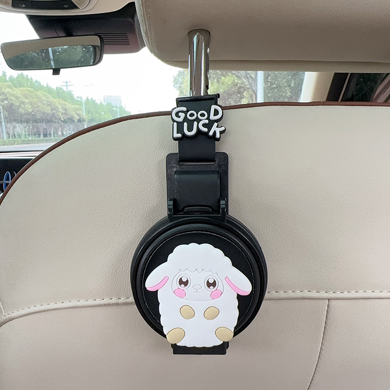 2-in-1 Rear Seat, FAW Car cup holder/beverage holder - cup-holderhook-2-in-1-black-goat