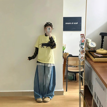 chic百搭图案专柜搞笑纯棉短袖T恤衫女印花半袖体恤上衣服潮夏季