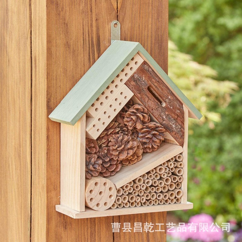 吊り下げ可能な屋外装飾木製昆虫ハウス蝶の巣クリエイティブ中庭装飾木製昆虫の巣新しいスタイル|undefined