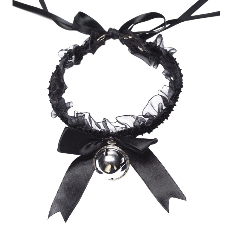 Arco encaje pequeño collar de campana gargantilla clavícula cadena accesorios cuello suave chica Correa cos Maid collar