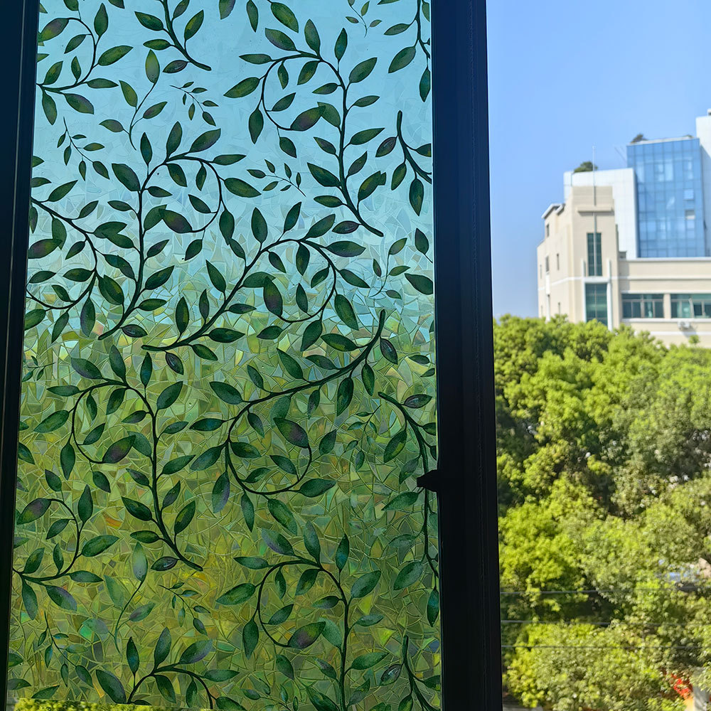 140g Weight Glass paster Home Textiles & Decor Type PVC Material Leaf Pattern Casual, Pastoral Style Casual Pastoral Leaf PVC Glass Paster Wall Art 6