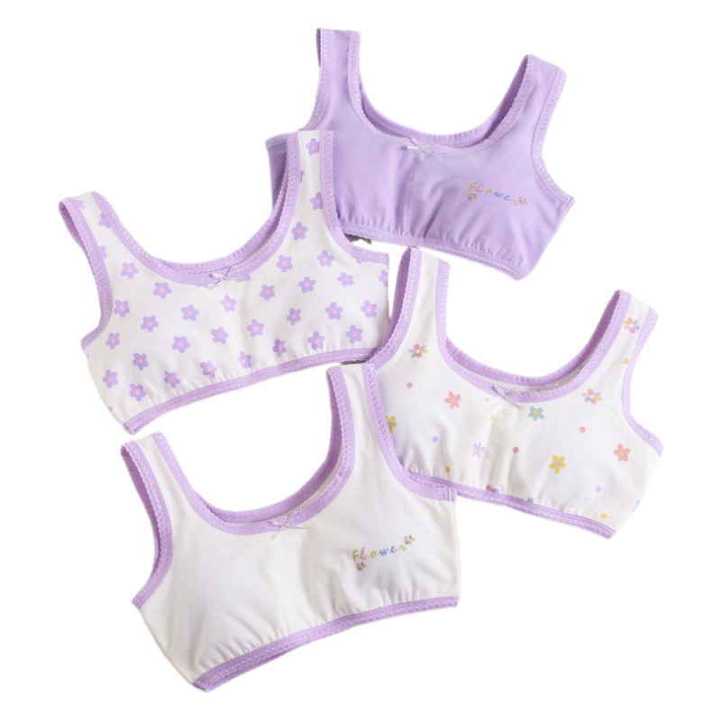 Girls' Vest development underwear student Pure Cotton Development summer cotton Korean style girls' summer children's vest