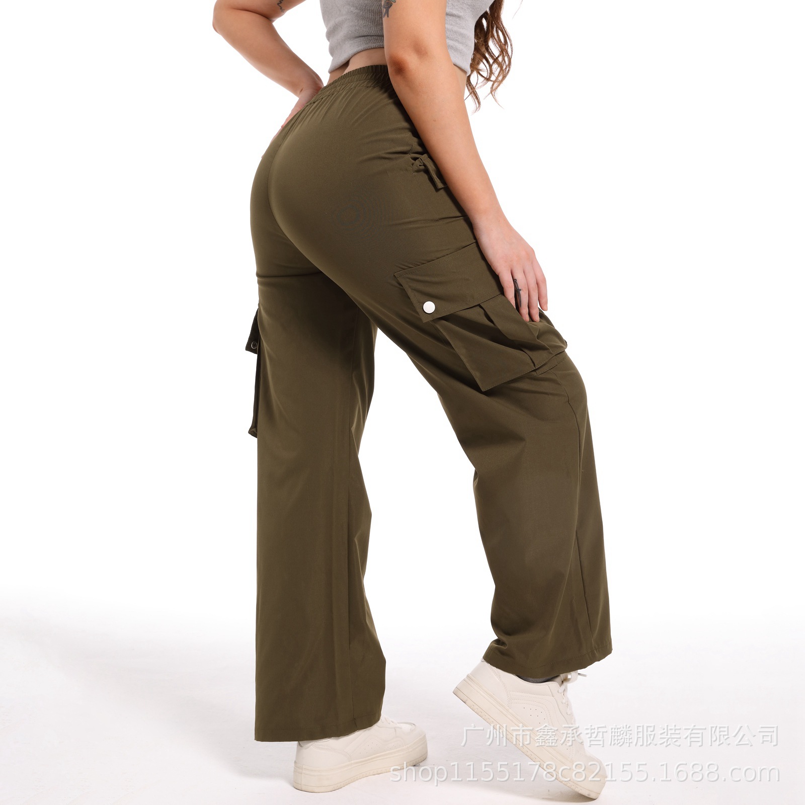 2025 comercio exterior TEMU pantalones anchos transfronterizos de cintura alta de cuatro estaciones, monos rectos, pantalones de cercanías de temperamento, pantalones casuales