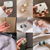 925 Silver needle Pearl Earrings summer crystal Flower temperament Trend Ear Studs senior girl student Earrings wholesale