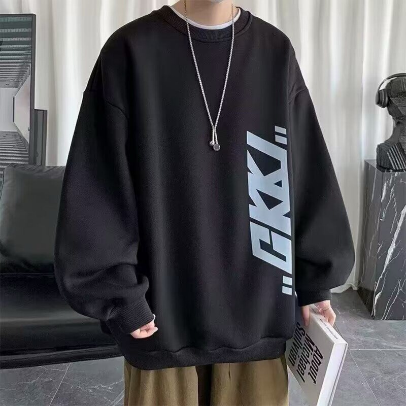 Factory Direct Sale Special Price Spring and Autumn Genuine Men's Long-Sleeve Printed Crew Neck Sweatshirt Loose Casual Trendy Base Layer Factory Direct Sale Special Price Spring and Autumn Genuine Men's Long-Sleeve Printed Crew Neck Sweatshirt Loose Casual Trendy Base Layer