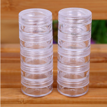 膏霜散粉透明分装盒压缩面膜纸泡瓶5g化妆品旅行5连体旋转塑料瓶