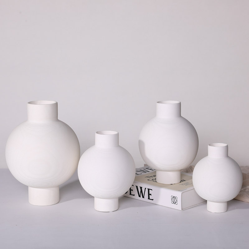 Nórdico ins estilo cerámica florero blanco flor seca arreglo decorativo flor decoración salón artesanía suave decoración al por mayor