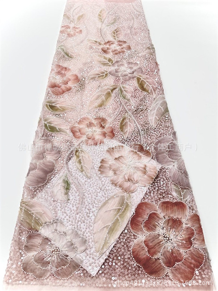 Francés Gaoding lujo ligero pequeño vestido de boda fresco cena vestido de moda tela de flores bordado image 11