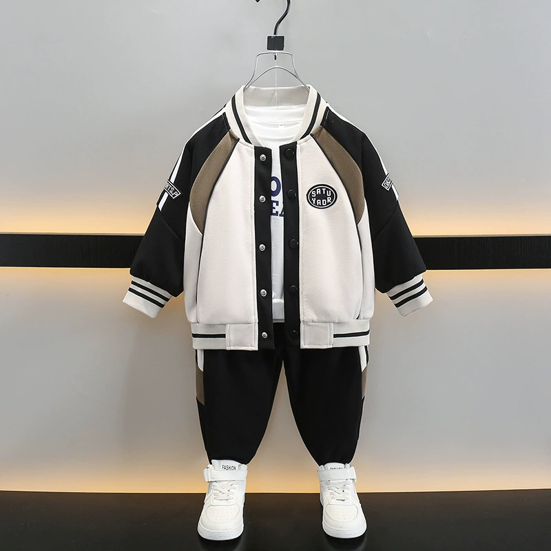 Children's sports suit for boys, baseball uniform, set, autumn