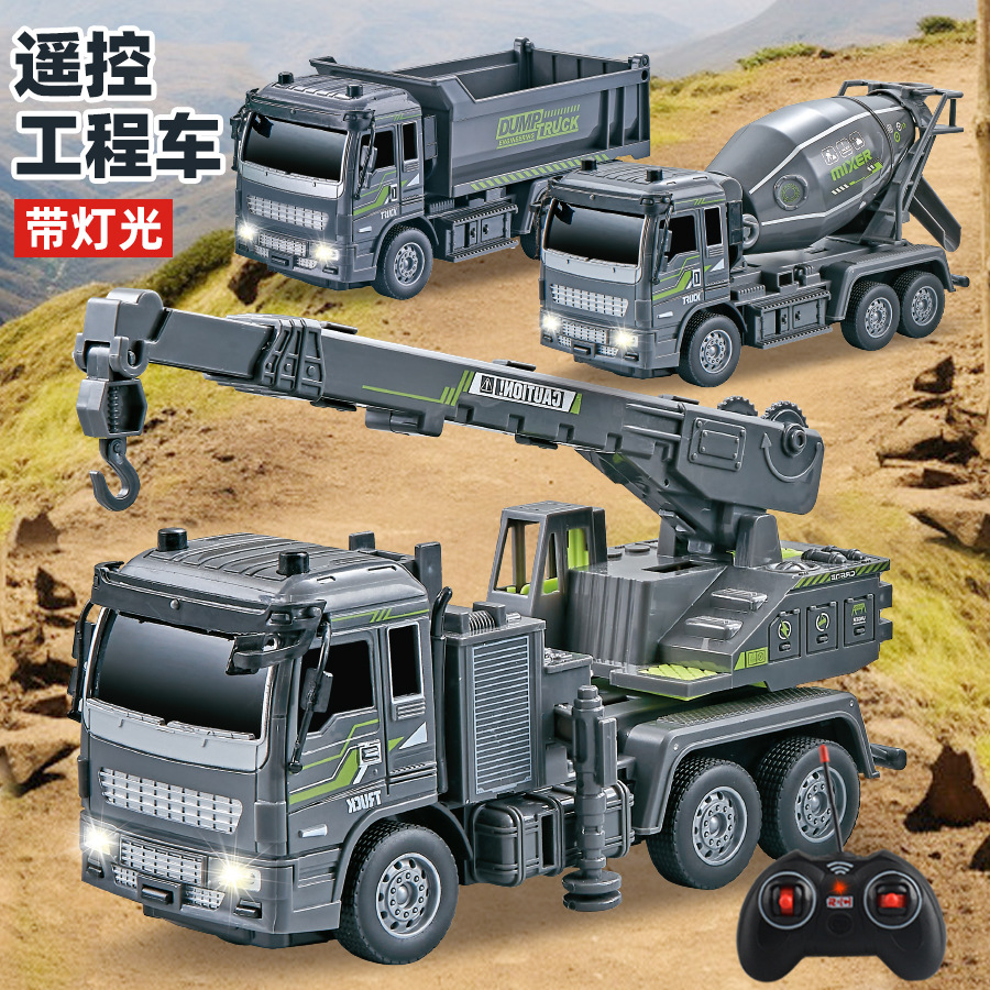 Envío gratuito niño excavadora control remoto de juguete eléctrico de cinco vías de carga inalámbrica fuego ingeniería vehículo niños modelo de comercio exterior