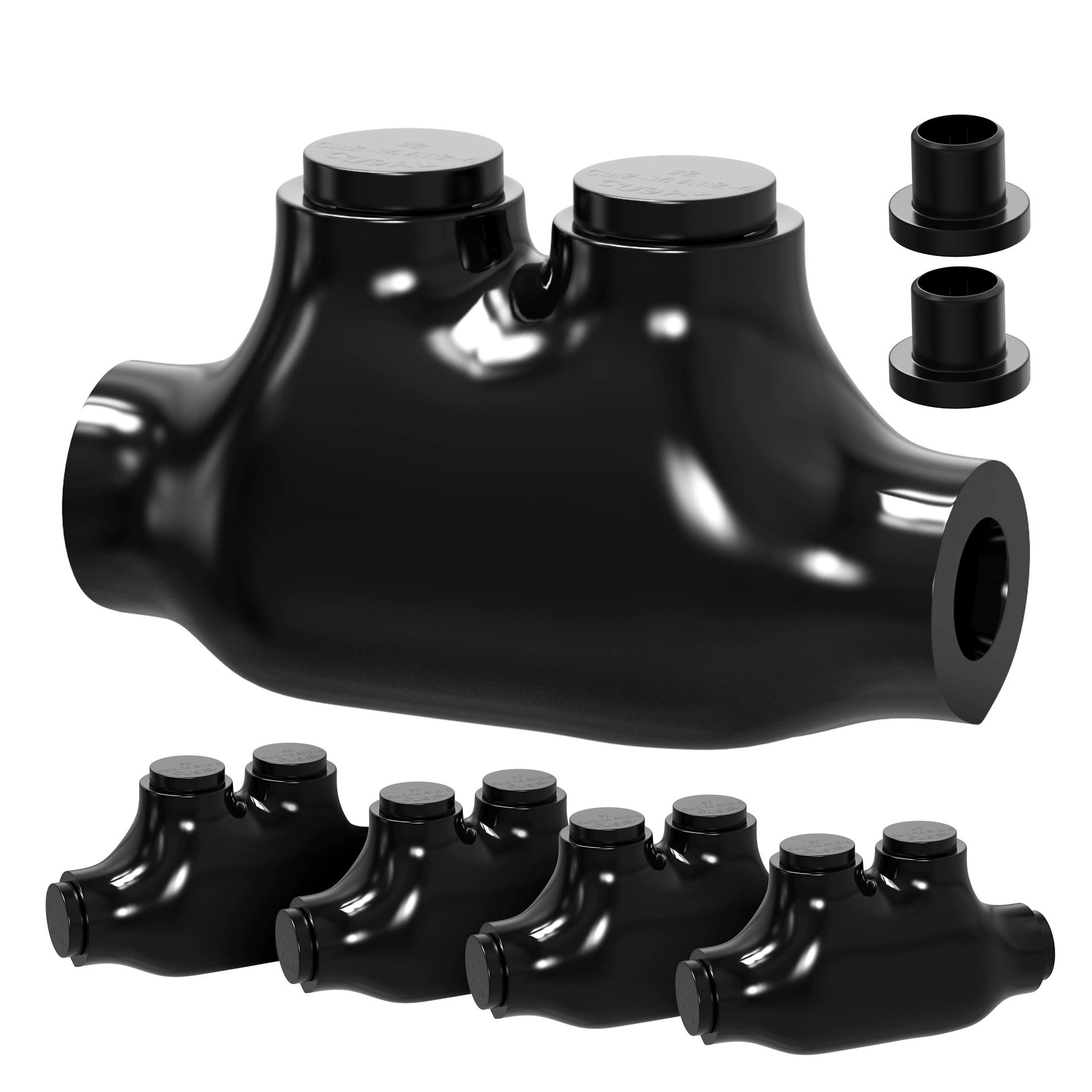 Два прямых кабельных разъема 2-14AWG с двумя отверстиями двусторонняя боковая проволока US стандартная медно-алюминиевая кабельная разъем