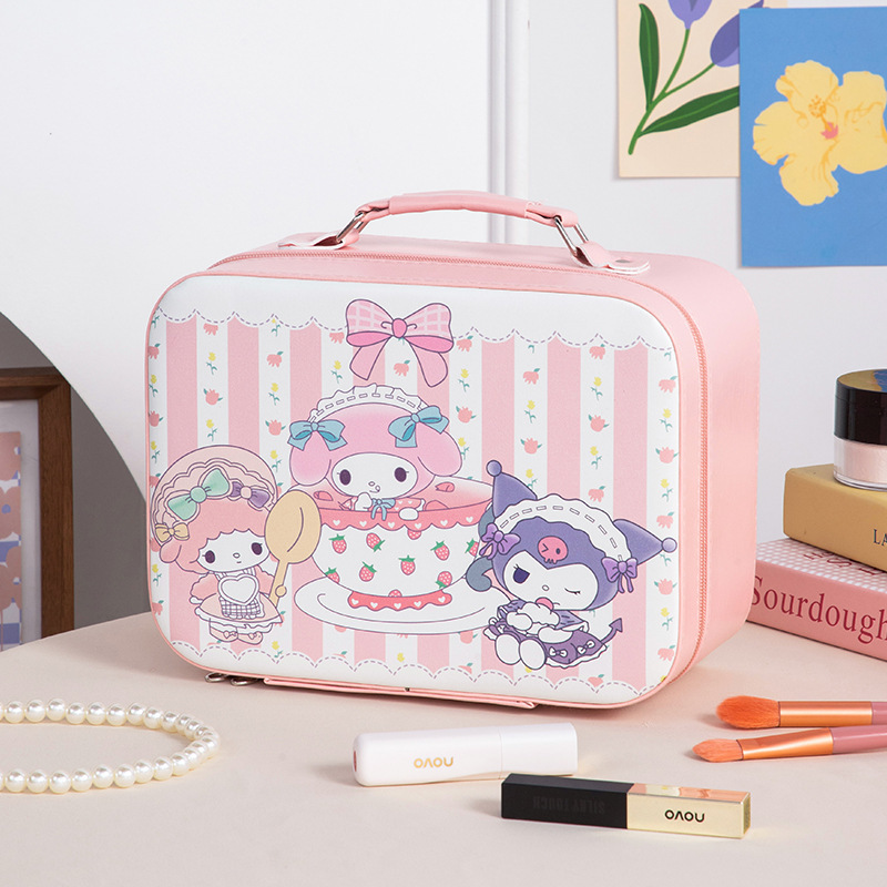 Nueva caja de maquillaje de dibujos animados de alto valor, bolsa de maquillaje portátil de viaje, bolsa de maquillaje portátil de regalo, bolsa de almacenamiento de regalo encantadora