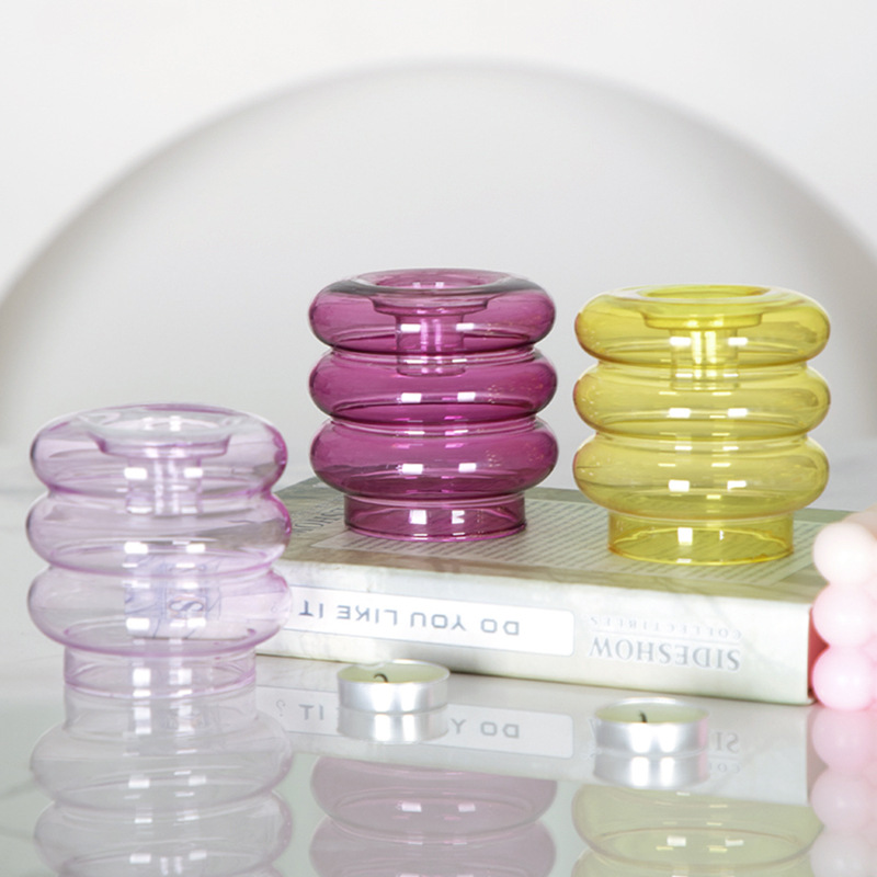 Retro creativo simple moderno cristal candelabro hogar sala de estar comedor Mesa romántica con velas adornos