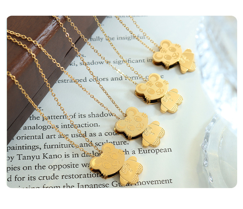 Fashion Animal Titanium Steel Necklace Plating Stainless Steel Necklaces_colorza_4