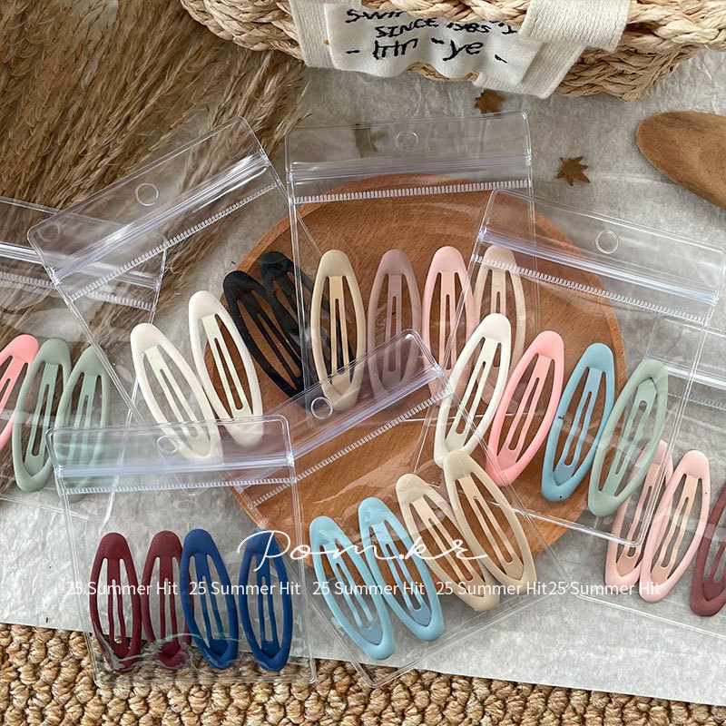 新款韩版简约椭圆发夹儿童多巴胺前额碎发刘海夹少女百搭掰掰夹子|undefined