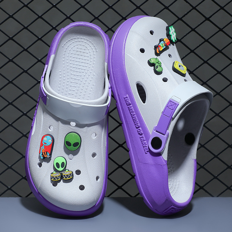 Eva hueco hueco zapatos para hombres cruzados verano 2025 nuevas zapatillas de playa antideslizantes de fondo grueso al aire libre verano