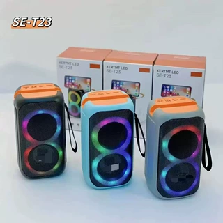 SE-T23爆款手提蓝牙音箱桌面便携手机支架RGB灯户外迷你插卡音响