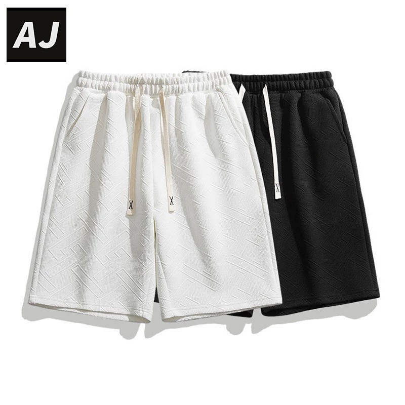 Новые летние тонкие спортивные эластичные дышащие универсальные свободные шорты в корейском стиле из ледяного шелка, мужские повседневные модные брюки