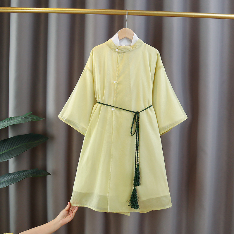 2024 New Boys' Hanfu Spring and Autumn Dress Children's Performance Costume Chinese Style Song and Tang Style Changshan Two-Piece Set for Dropshipping