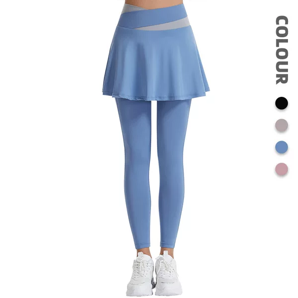 Amazon Cross-Border High-Waisted Butt-Lifting Tennis Skirt for Women, Spring and Summer Anti-Exposure Yoga Skirt, Quick-Drying Pleated Sports Skirt