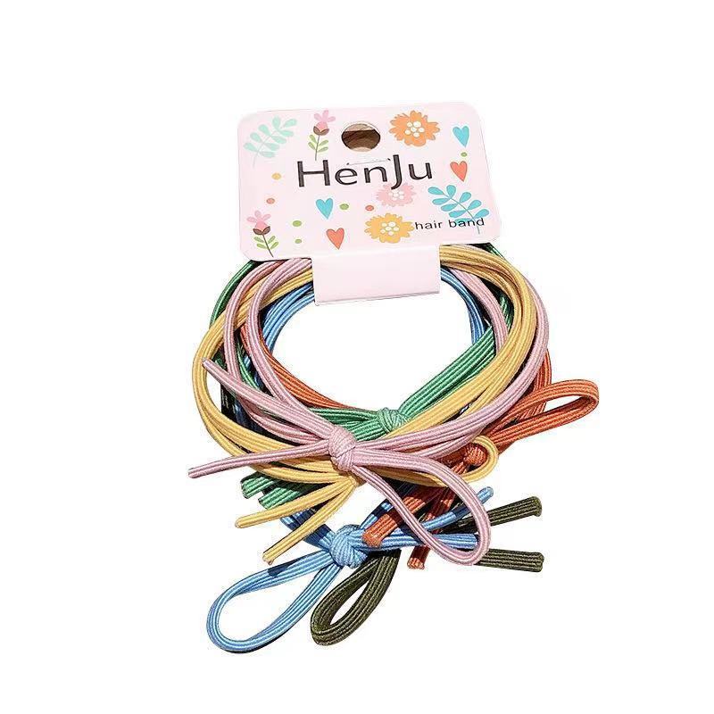 ins Style Hair Rope Girls' Hair Loop Hair Rope Basic Korean Style Cute Internet Celebrity Simple Elegant Rubber Band Hair Accessories