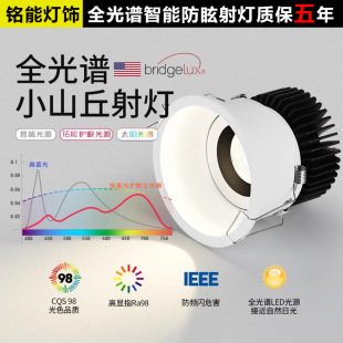 Cob Narrow Edge Anti-Glare Smart Spotlight Finger Display 98 Full Spectrum Chip Commercial Household Embedded Spotlight Wall Washer
