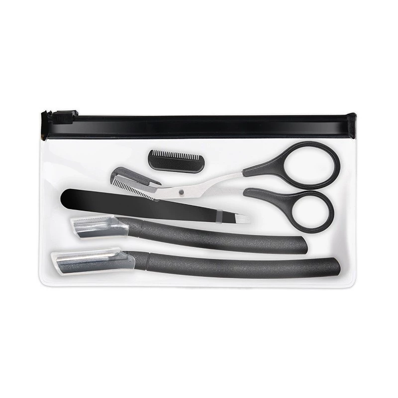 White precise razor stainless steel, scissors, set, 4 piece set