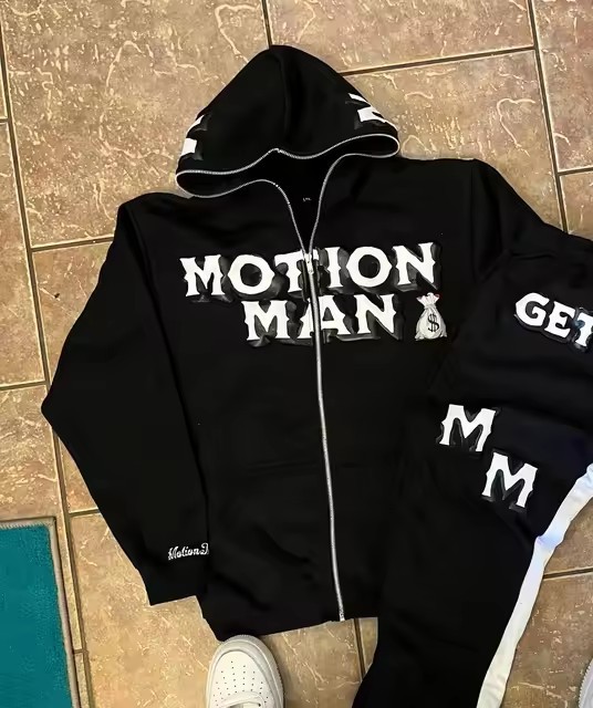 2024 New Letter Print Hoodie Jacket Hooded Top Harajuku American Street Style Hip Hop Set_voghion.com