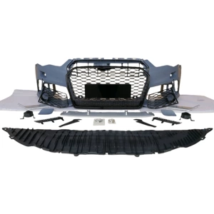 Suitable for Audi A6L models from 2016-2018, this is an upgrade kit for modifying the front bumper to resemble the RS6, including the front grille and bumper