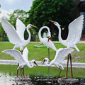 发光白鹭玻璃钢雕塑户外花园林景观水池仙鹤动物鸟类模型摆件