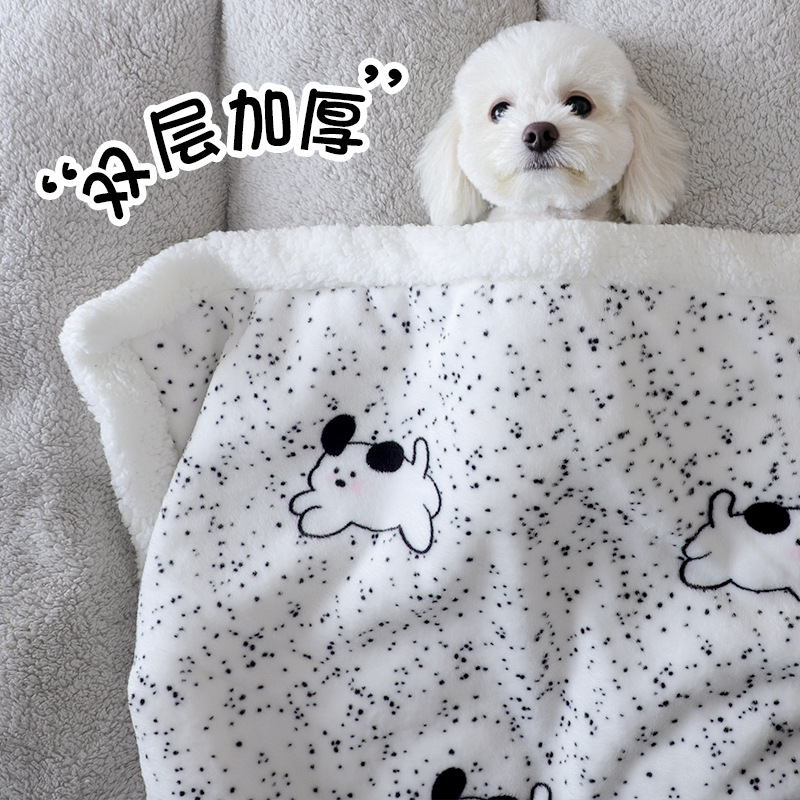 공장 도매 강아지 양면 융 두꺼운 보온 담요 소형견 겨울철 잠자기 편한 보