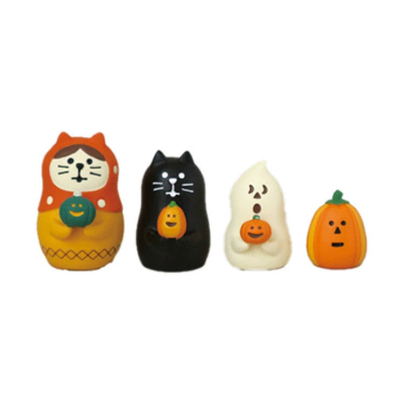日式猫 ZAKKA Halloween Series Japanese Photo Props Miniature Resin Birthday Gift INS Cat Ornaments