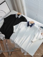 夏季女装新款 三层叠领撞色设计感小众短袖雪纺白衬衫 通勤OL上衣