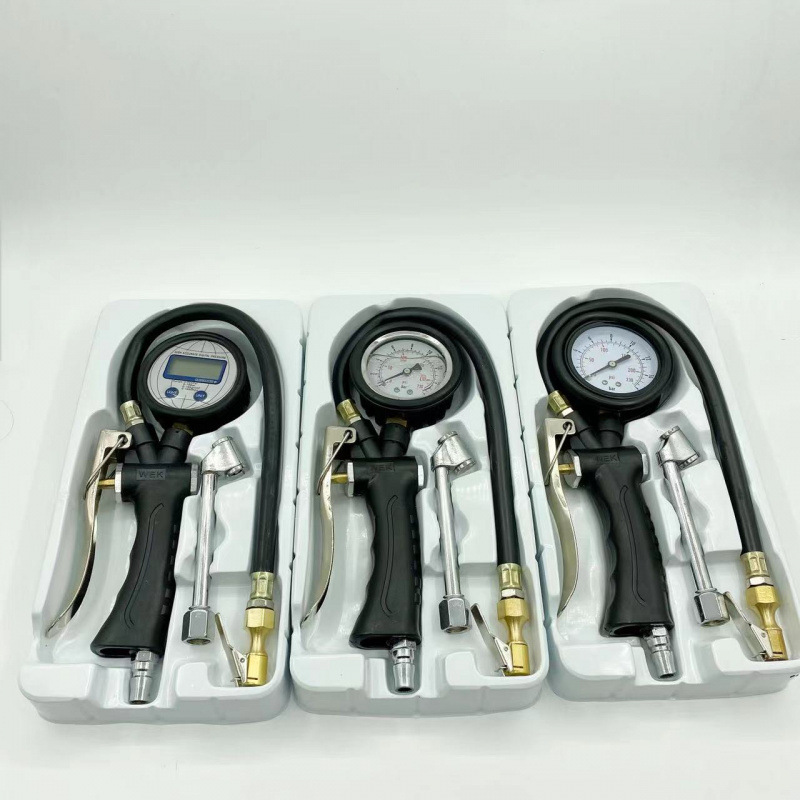 气压表胎压表带充气汽车轮胎压力表数显货车胎压监测高精度打气