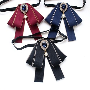 Factory direct ladies collar flower basic school uniform Joker bow professional bow tie multi-color optional 12*12cm