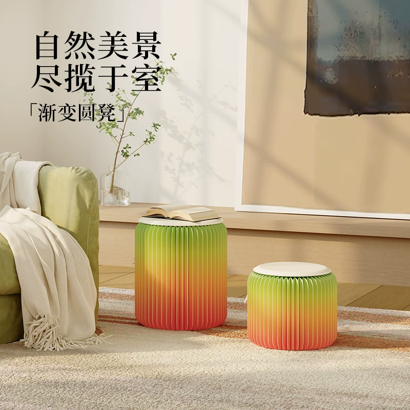 十八纸 Stool Creative Design Fashion Dwarf Shoes Stool Makeup Powerful Nordic Wind Dopple Miner Stool Storage Simple Storage