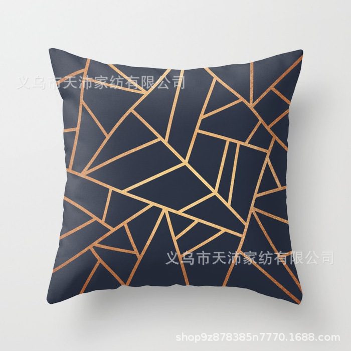 Funda de almohada personalizada con logotipo corporativo, funda de cojín geométrica de Amazon, terciopelo piel de melocotón, cojín para sofá de sala de estar, moderno y minimalista