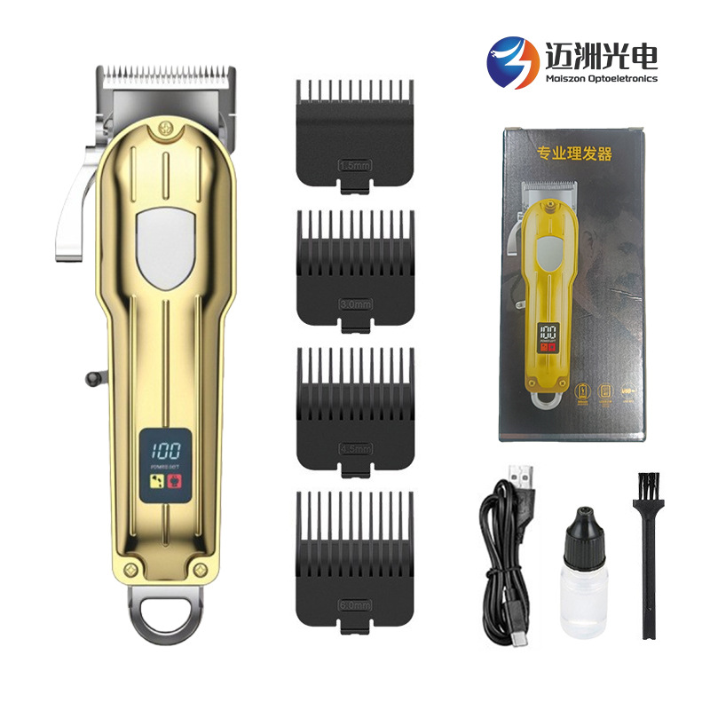 Cortadora de Pelo Recargable con Batería de Litio, Éxito de Ventas Transfronterizo, con Pantalla LCD para Uso Doméstico y en Salón, Cortadora de Pelo Eléctrica Profesional