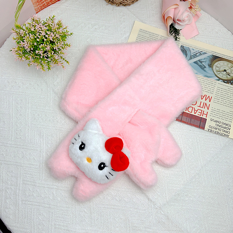 Squeak (thắt nơ đỏ, khăn hồng mèo) dày bốn góc / Chiều dài khoảng 85cm