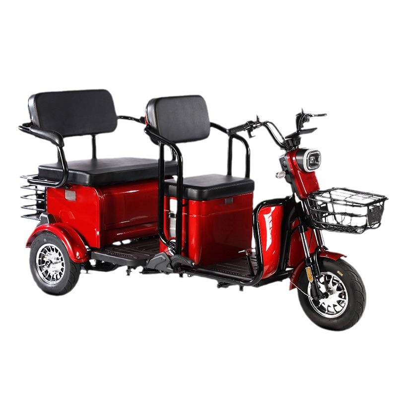 Triciclo eléctrico para personas mayores, vehículo eléctrico para adultos para recoger niños, de doble propósito para pasajeros y carga, triciclo eléctrico para transportar mercancías, experto en terrenos de ascenso.