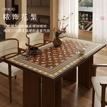 【凤阙】新中式桌布防水防油免洗皮革茶几桌垫轻奢高级感餐桌台布