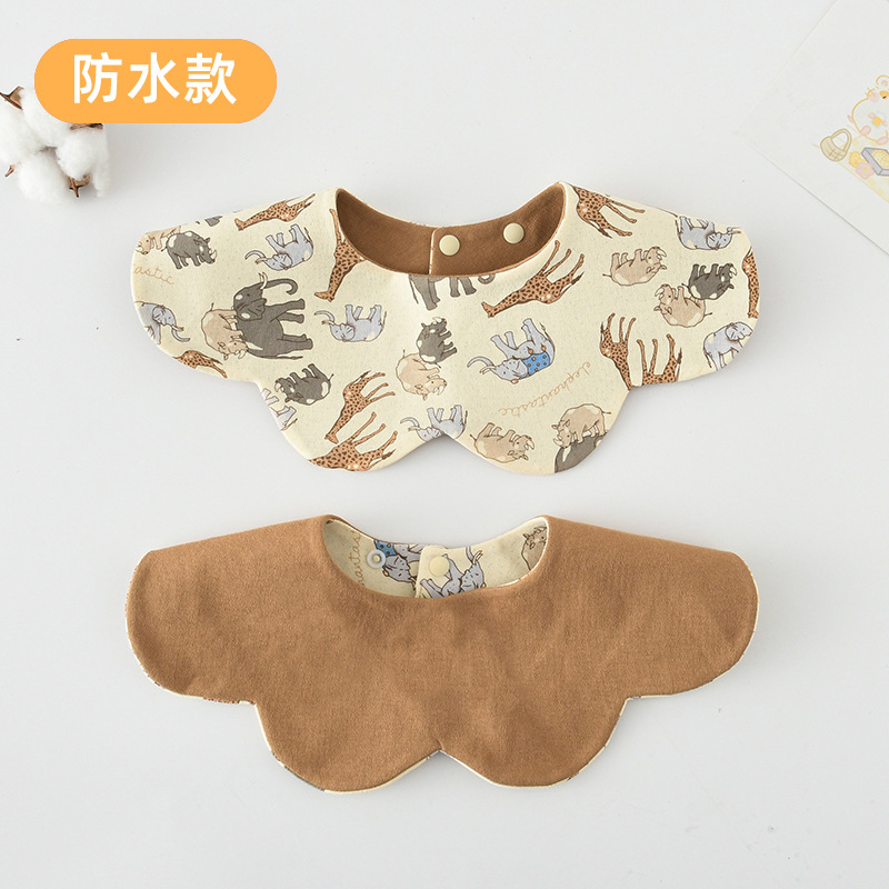 【방수 면 양면】 동물원 + 카키색 (장식 라벨 없음)