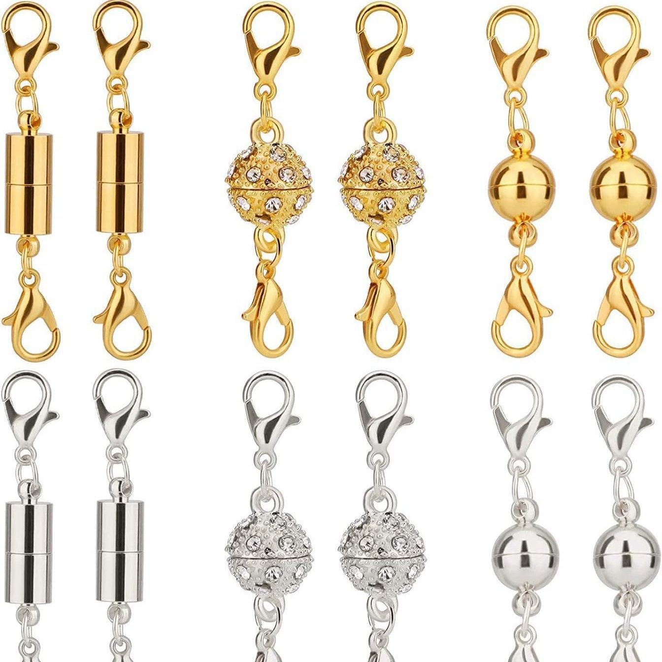 Модный и простой цилиндрический сферический магнит из сплава с пряжкой, ювелирные аксессуары, пряжка для ожерелья, пряжка для браслета, магнитная пряжка, цилиндрический магнит