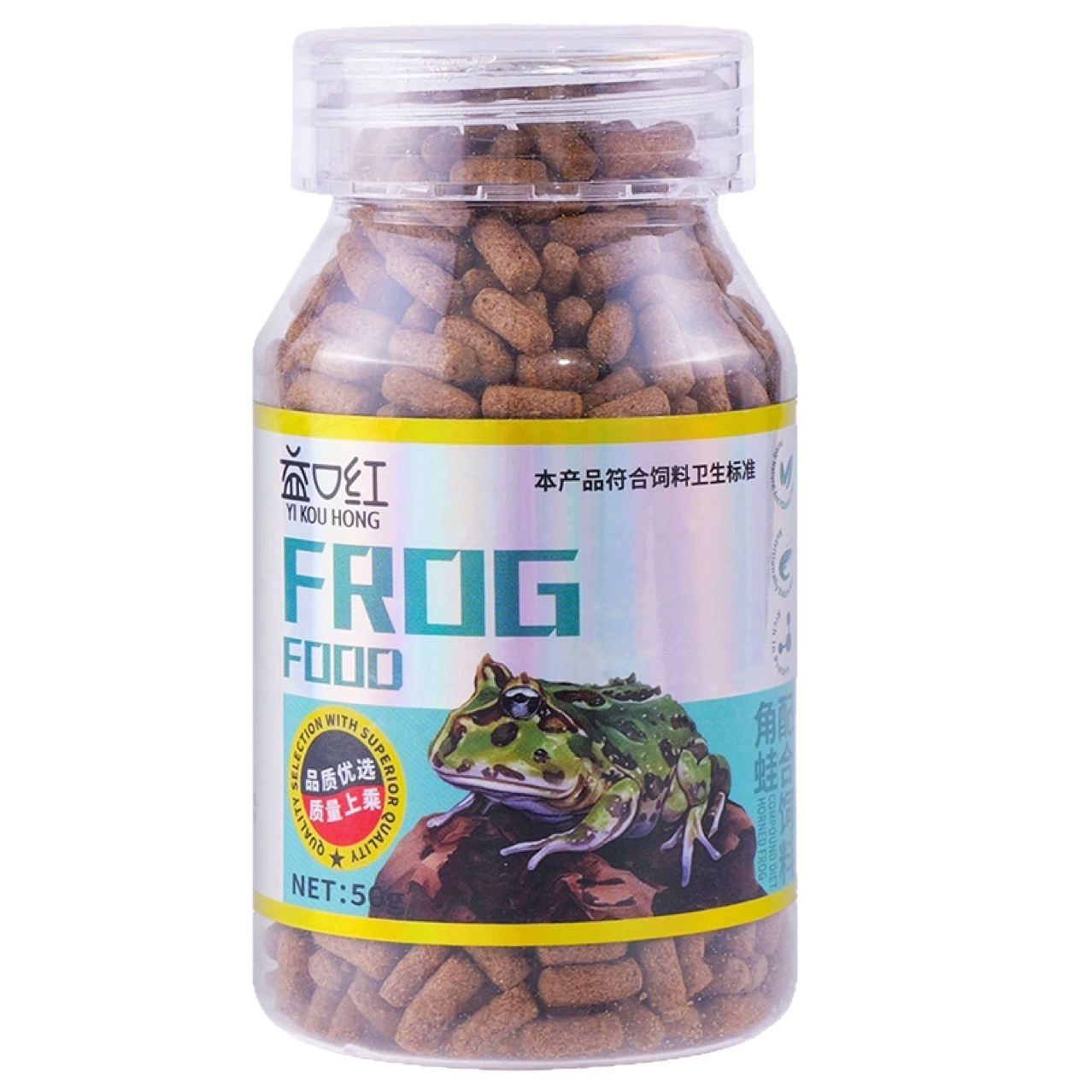益口红 Frog food clown golden mint bell horn South American frog food tree frog fish shrimp powder granules canned horned frog food
