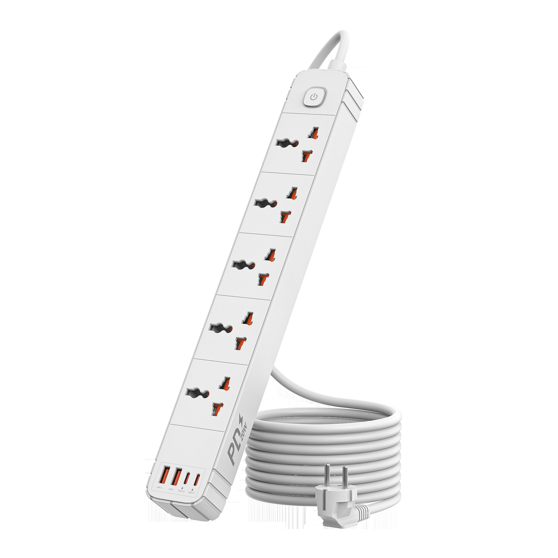 万能接口5位排插带，告别龟速充电，20W快充插排让你快人一步！