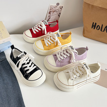 众板鞋2025春夏新款透气厚底芒果头帆布鞋女韩版潮流小白鞋G1509