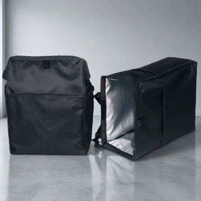 Backseat storage ice pack snack Car storage bag/box - green-border-black